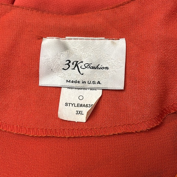 3K FASHION, pumpkin/spice 3 piece skirt set with sequins/embroidery/ruffles - Picture 4 of 5